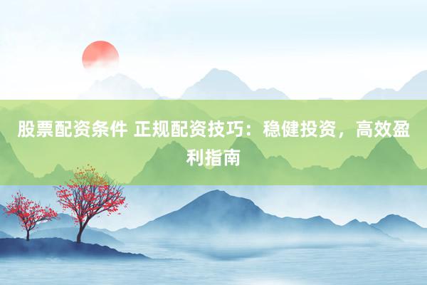 股票配資條件 正規配資技巧：穩健投資，高效盈利指南