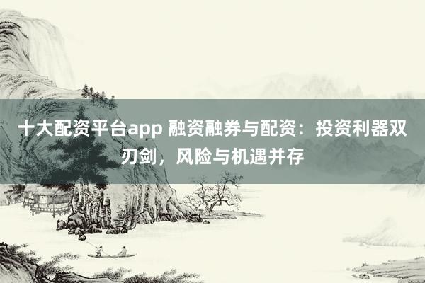 十大配資平臺app 融資融券與配資：投資利器雙刃劍，風險與機遇并存